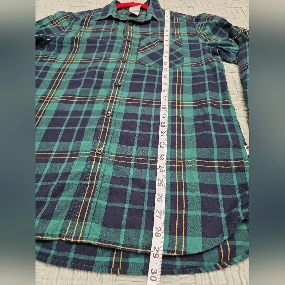 The North Face Button Shirt Long Sleeve Plaid Green MEN'S SIZE Medium 1 Pocket
